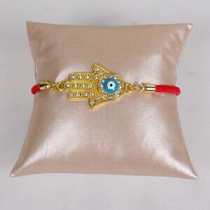 new! red string bracelet hamsa hand evil eye charm CZ adjustable protection gift